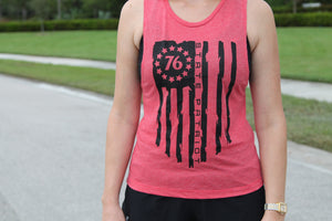 1776 Flag Women's  Muscle Tank - Red