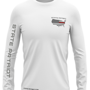 STATE PATRIOT PREMIUM - RED LINE LONG SLEEVE WHITE
