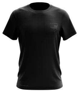 NEVER FORGET SHORT SLEEVE: DRY-FIT: BLACK