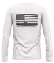 NEVER FORGET LONG SLEEVE: DRY-FIT: WHITE