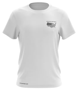 NEVER FORGET SHORT SLEEVE: DRY-FIT: WHITE